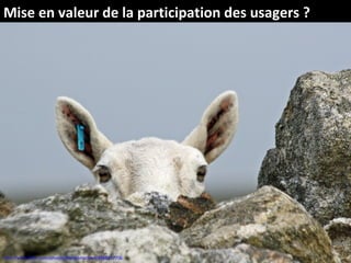 Mise en valeur de la participation des usagers ?




http://www.flickr.com/photos/donaldmacleod/4960377706
 