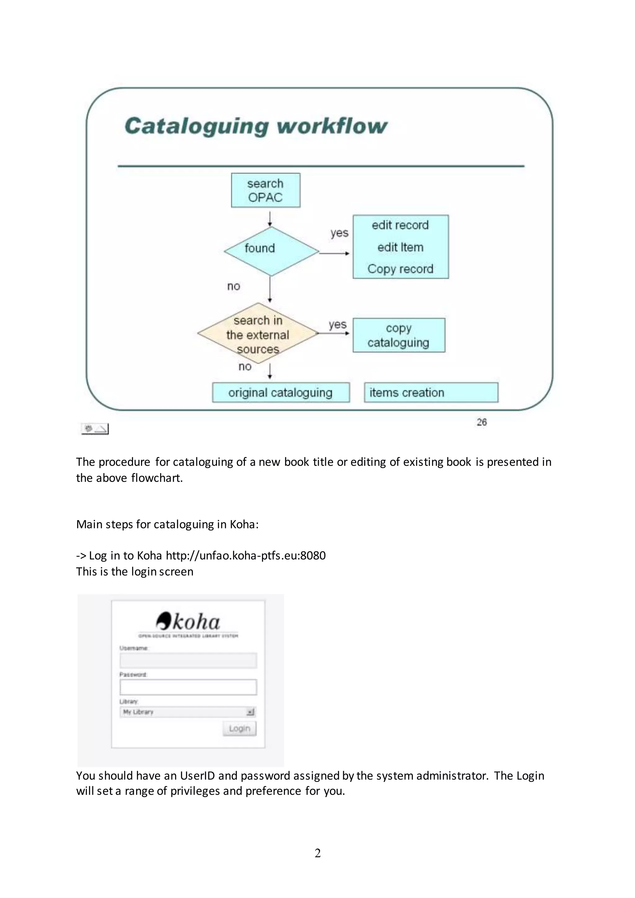 Cataloguing of Books in Koha ILMS FAO user’s guide DOCX
