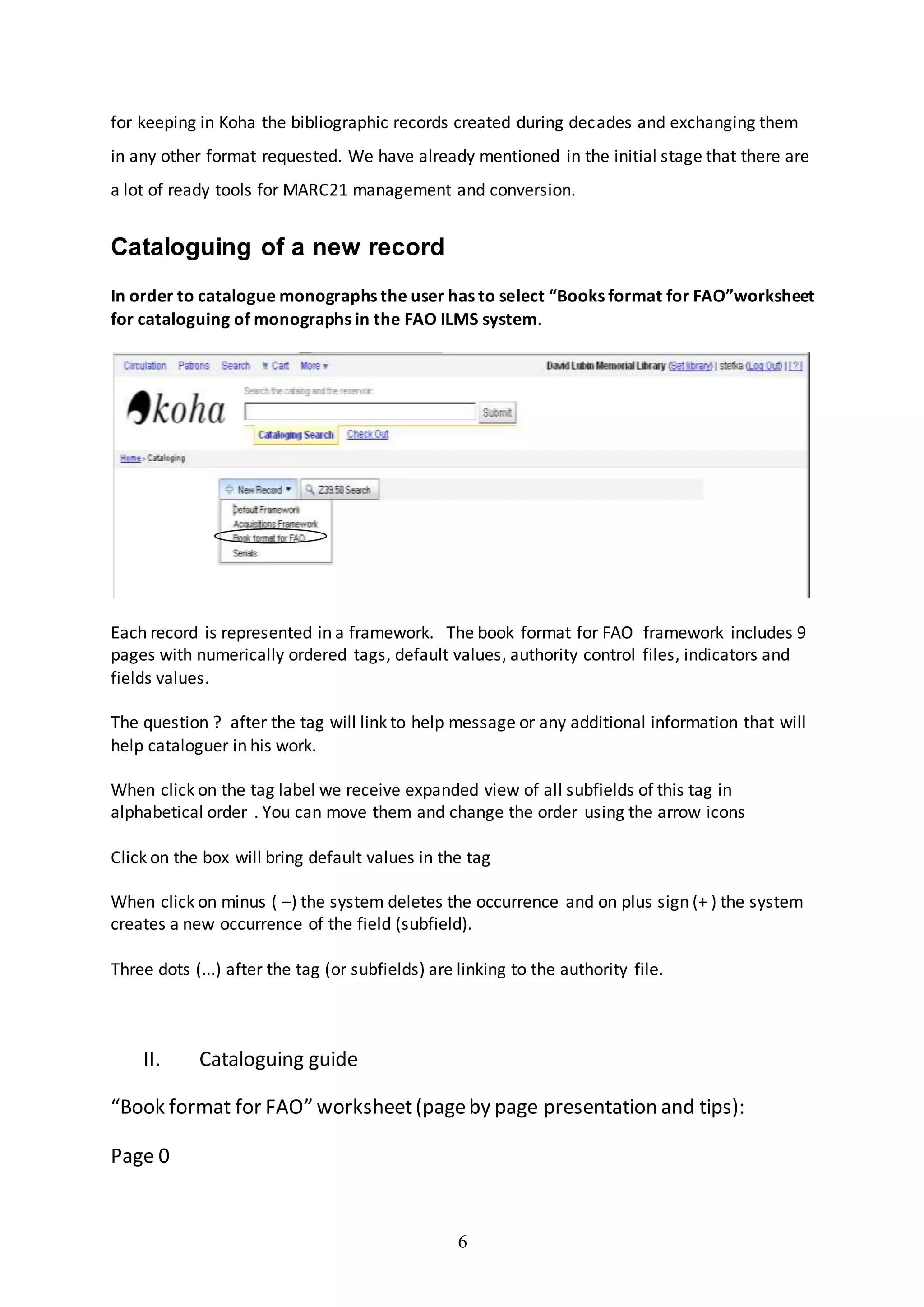 Cataloguing of Books in Koha ILMS FAO user’s guide DOCX