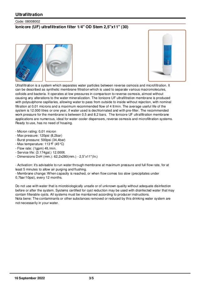 Ultrafiltration catalog PDF