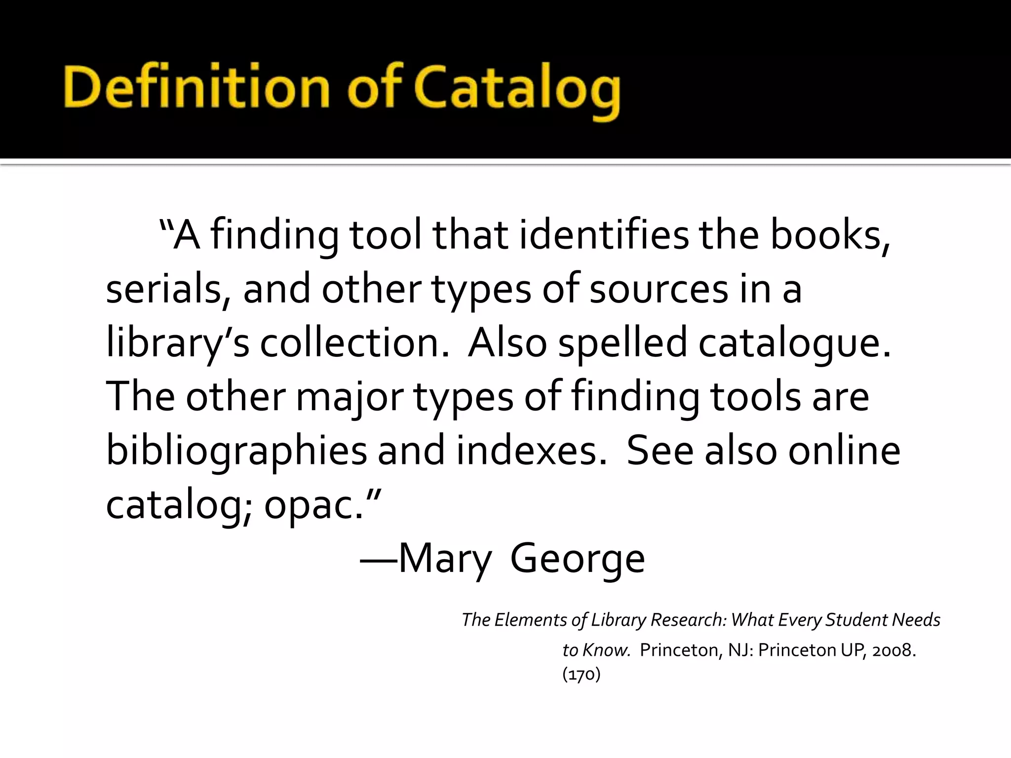 Catalog vs Index PPTX