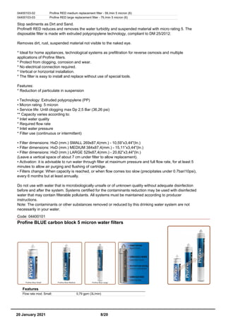 Water filters Profine catalog
