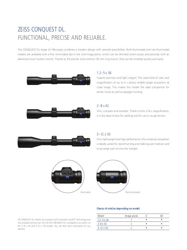 Catalog ZEISS Conquest DL Rifle Scope Optics Trade 2014