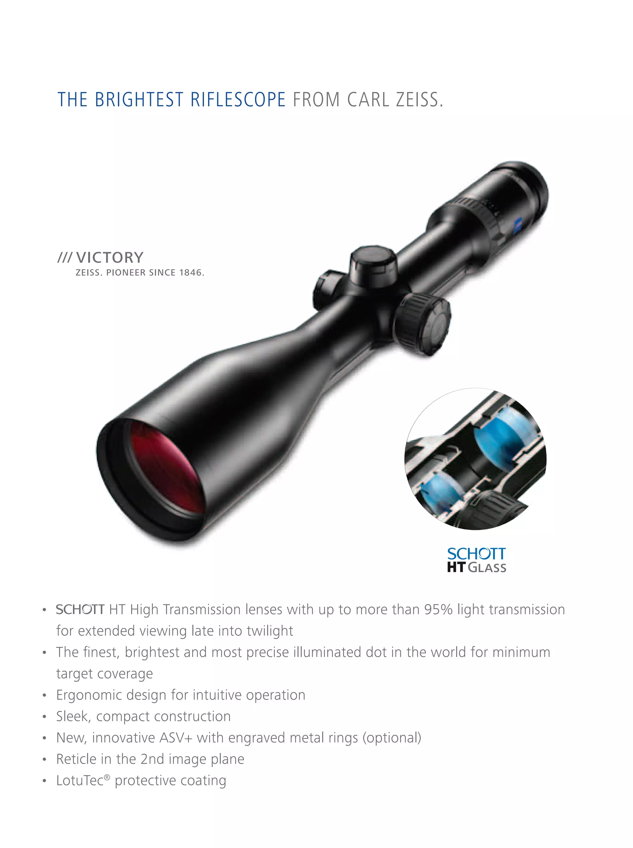Catalog ZEISS Victory HT Rifle Scope Optics Trade 2012 PDF