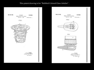 This patent drawing is for “Bubbled Colored Glass Articles” .
 
