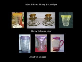 Trims & Rims: Honey & Amethyst
Honey Yellow on clear
Amethyst on clear
 