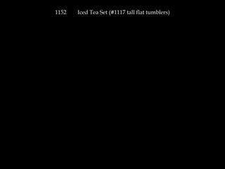 1152 Iced Tea Set (#1117 tall flat tumblers)
 
