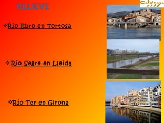 Río Ebro en Tortosa 
 Río Segre en Lleida 
Río Ter en Girona 
 