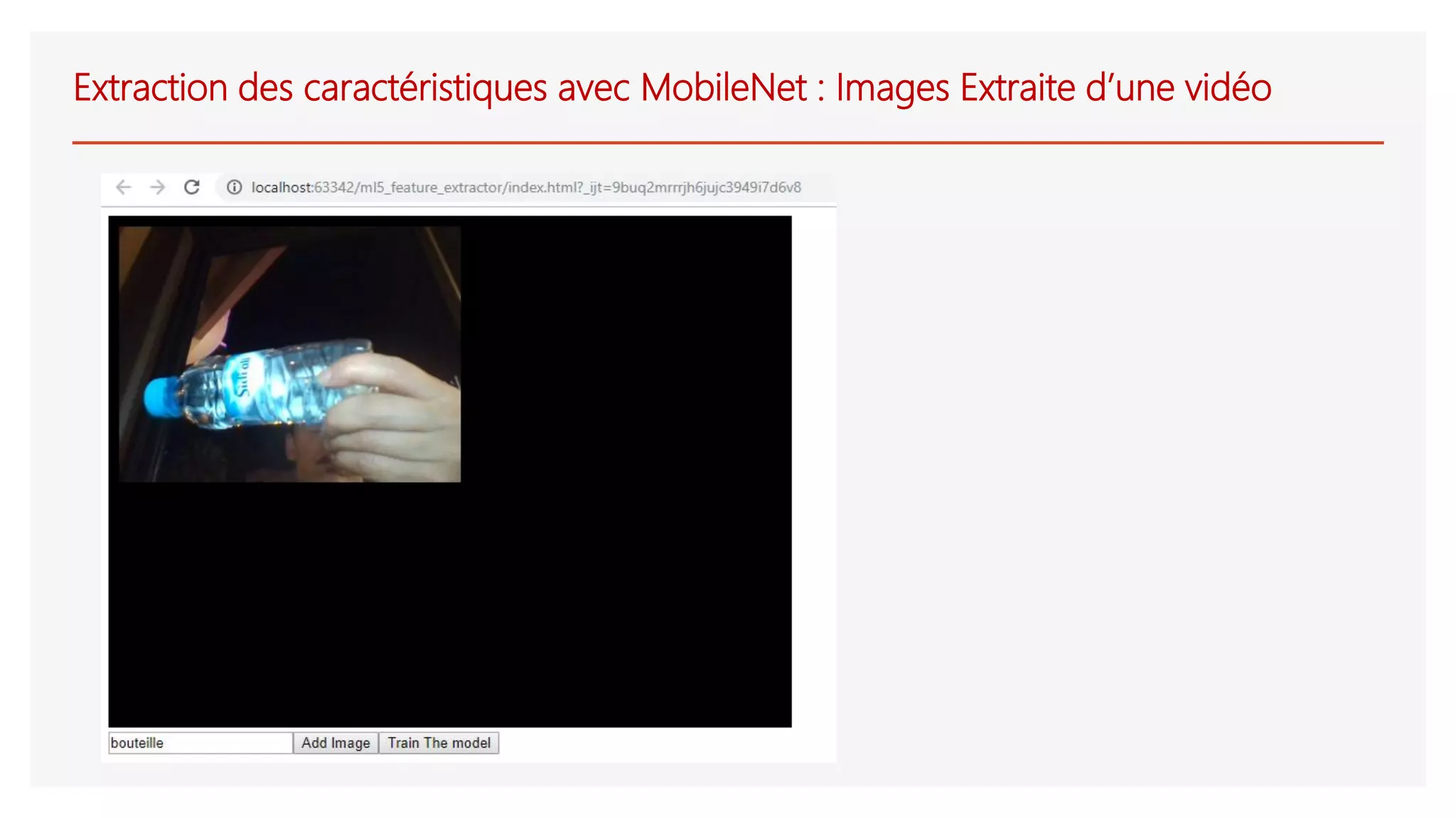 Extraction des caractéristiques avec MobileNet : Images Extraite d’une vidéo
 