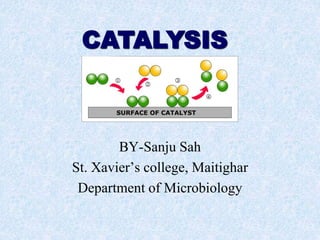 CATALYSIS
BY-Sanju Sah
St. Xavier’s college, Maitighar
Department of Microbiology
 