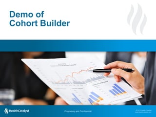 Demo of
Cohort Builder

Proprietary and Confidential
Proprietary and Confidential

© 2013 Health Catalyst
www.healthcatalyst.com
© 2013 Health Catalyst
www.healthcatalyst.com

 