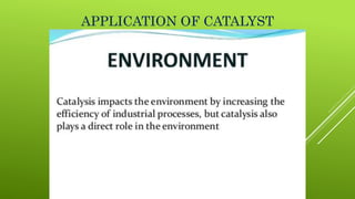 APPLICATION OF CATALYST
 