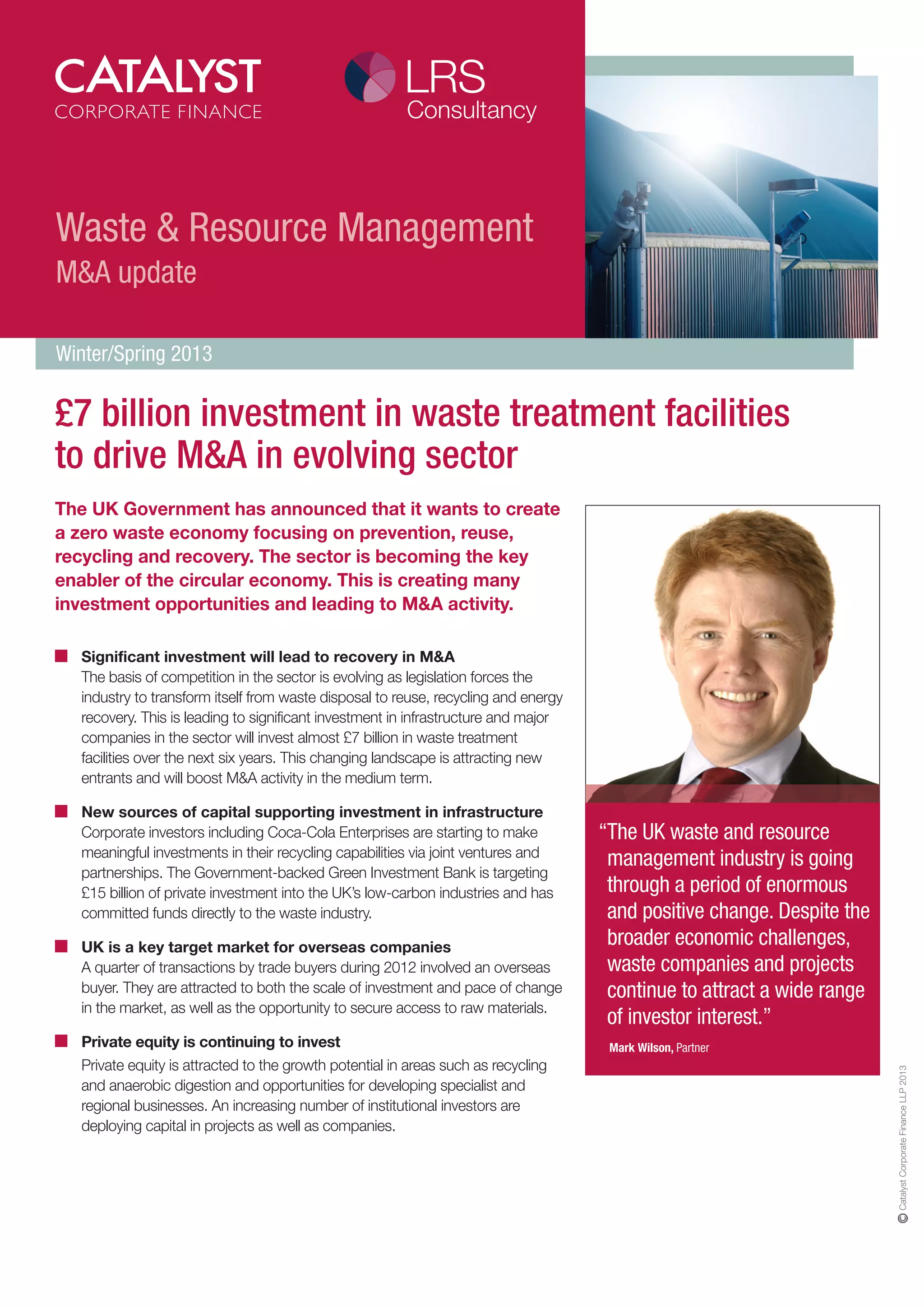 Catalyst Corporate Finance Waste & Resource Management 2013 PDF