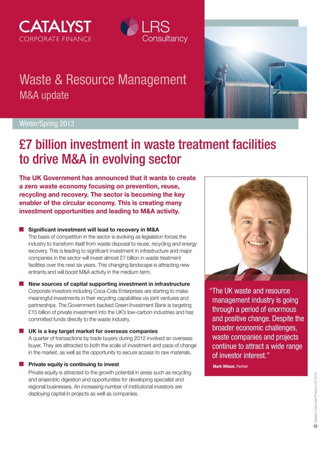 Catalyst Corporate Finance Waste & Resource Management 2013 PDF