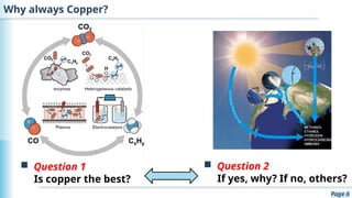 Page 6
 Question 2
If yes, why? If no, others?
 Question 1
Is copper the best?
Why always Copper?
 