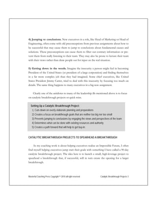 Launching Catalytic Breakthrough Projects | PDF