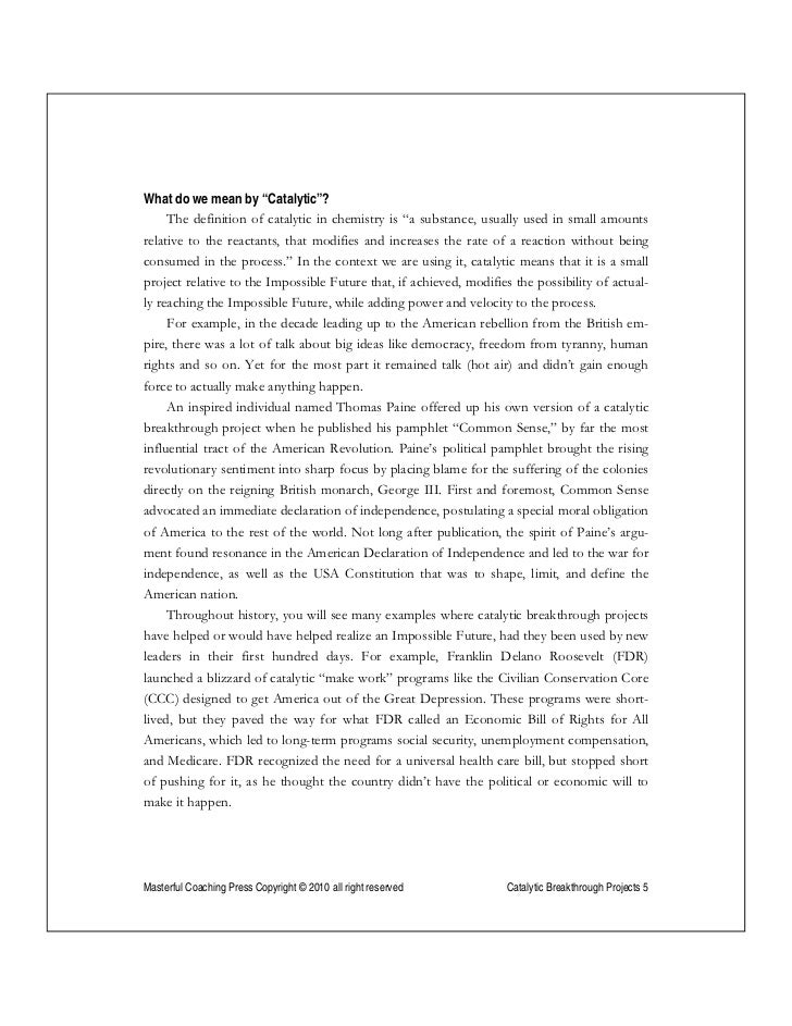 Launching Catalytic Breakthrough Projects