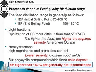 Processes Variable: Feed quality Distillation range
www.gbhenterprises.com
 