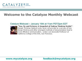 Welcome to the Catalyze Monthly Webcast www.mycatalyze.org   [email_address]   
