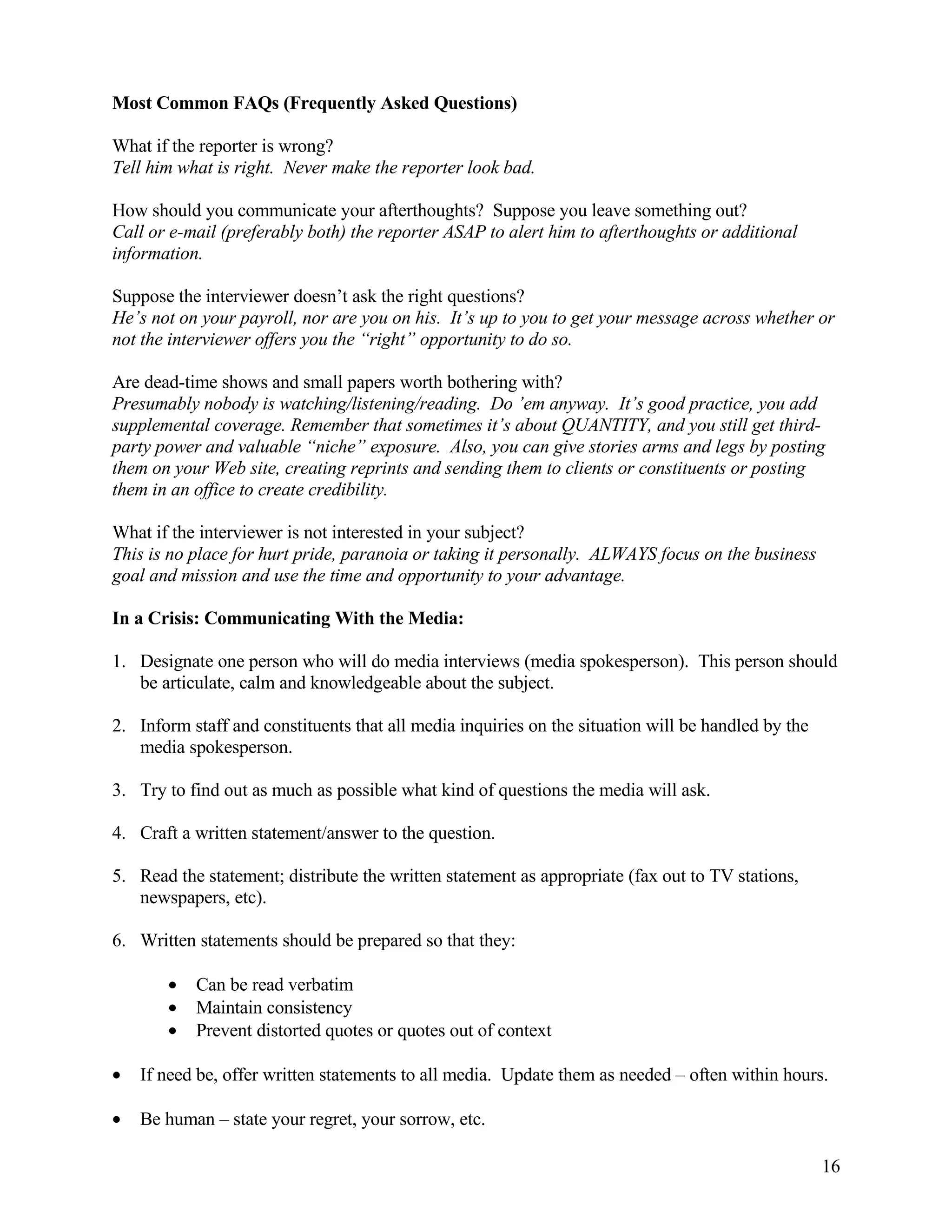 Cata Media Training Handbook