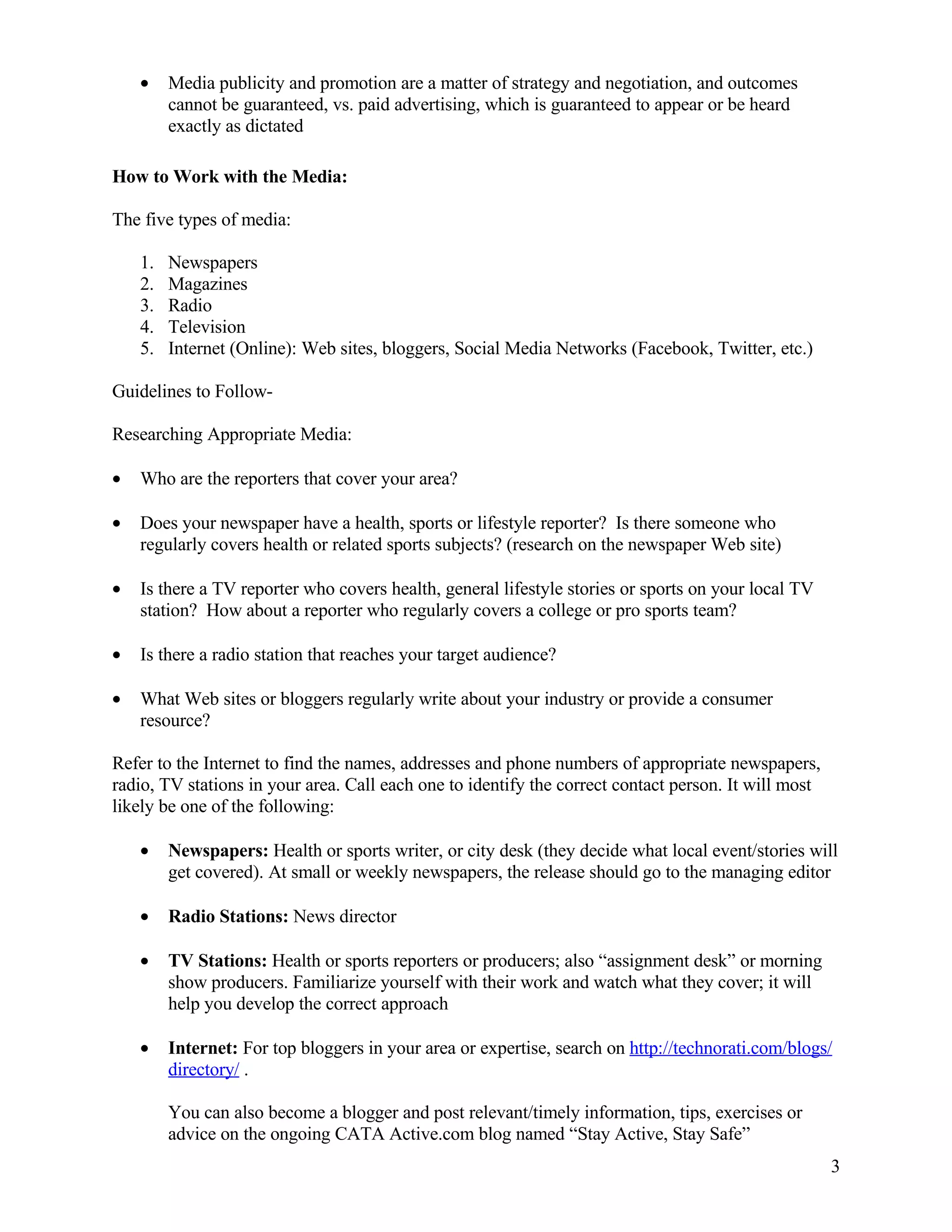 Cata Media Training Handbook