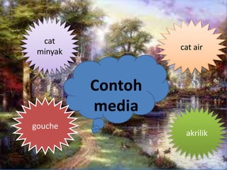 cat
minyak cat air
akrilik
gouche