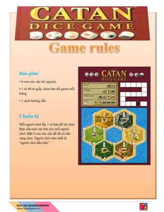 [BoardgameVN] Luật chơi Catan dice 