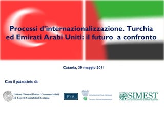 Processi d’internazionalizzazione. Turchia
ed Emirati Arabi Uniti: il futuro a confronto


                        Catania, 30 maggio 2011


Con il patrocinio di:
 