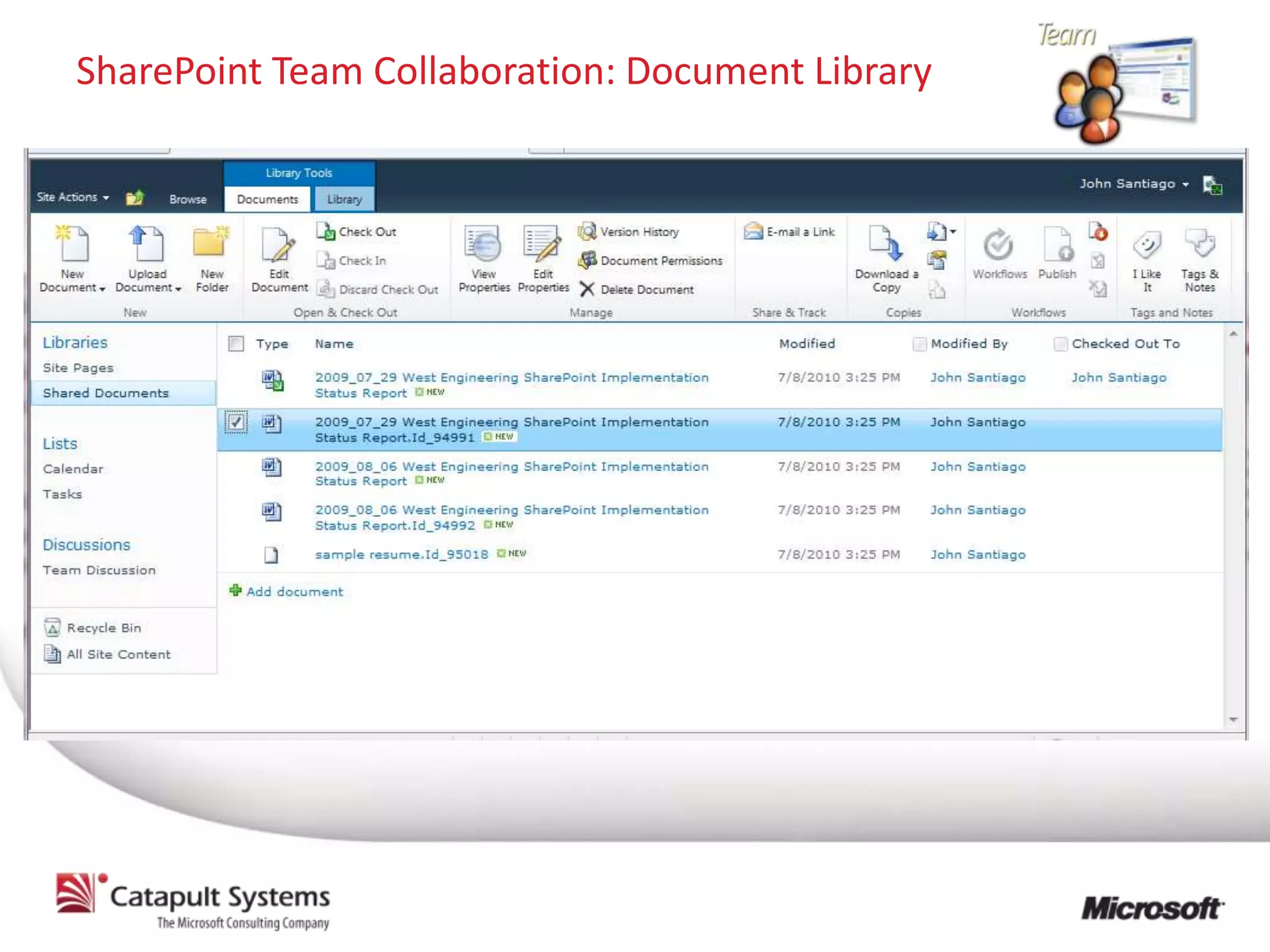 SharePoint Team Collaboration: Document Library
 