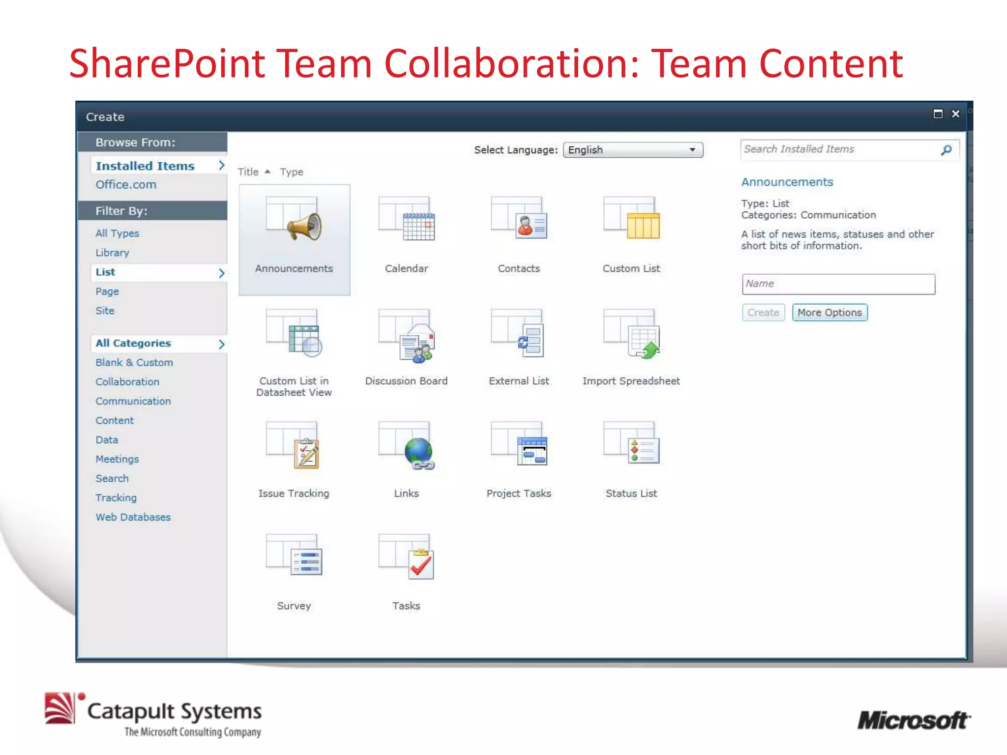 SharePoint Team Collaboration: Team Content
 