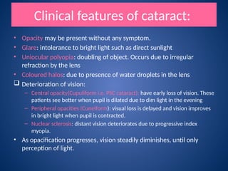 Comprehensive Overview of Cataract: Types, Causes, and Treatments | PPTX