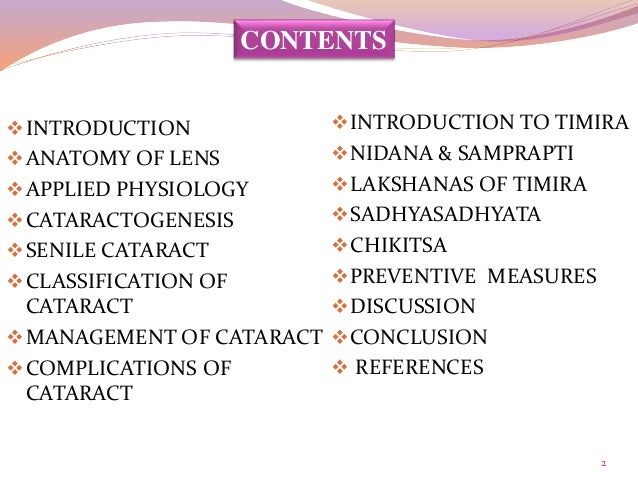 Timira With Special Reference To Cataract And Its Prevention - 