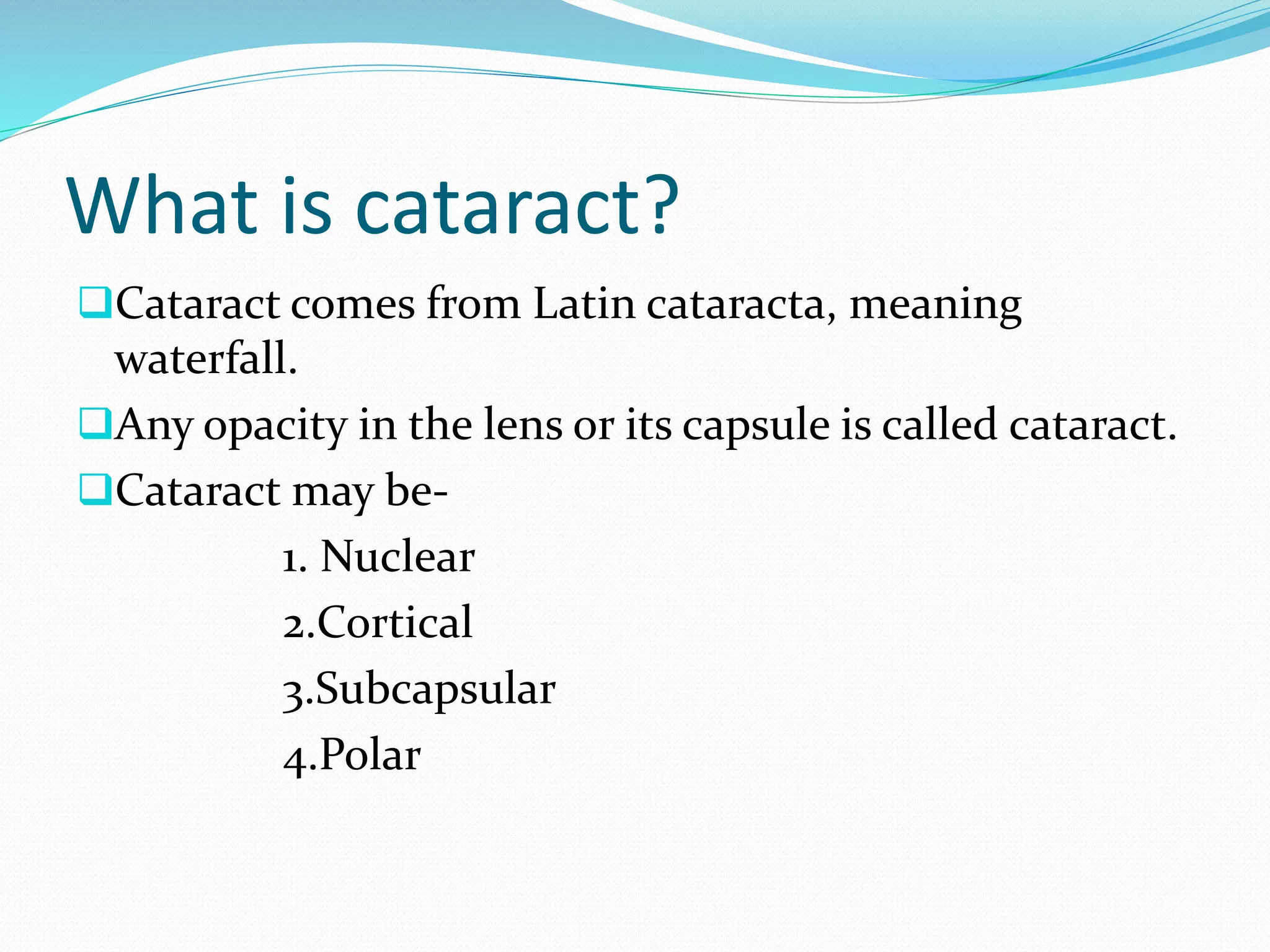Cataract evaluation ppt PPT