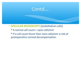 Normal Cell Count Eye pre and post-operative management of cataract surgery | PPT