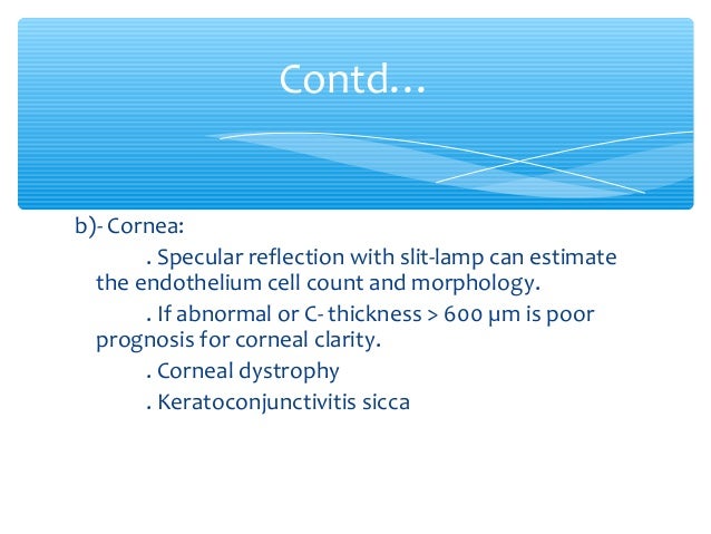 Pre and post-operative management of cataract surgery