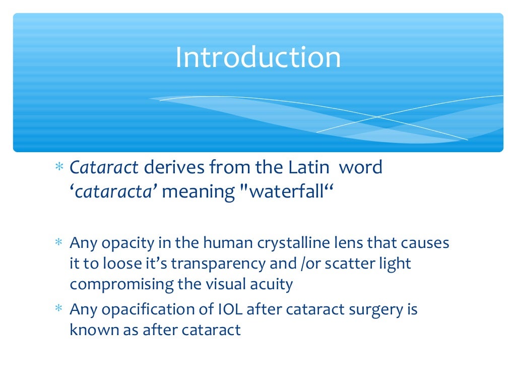 Pre And Post operative Management Of Cataract Surgery