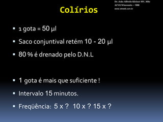 Dr. João Alfredo Kleiner MV, MScACVO Wisconsin – 1998www.vetweb.com.br