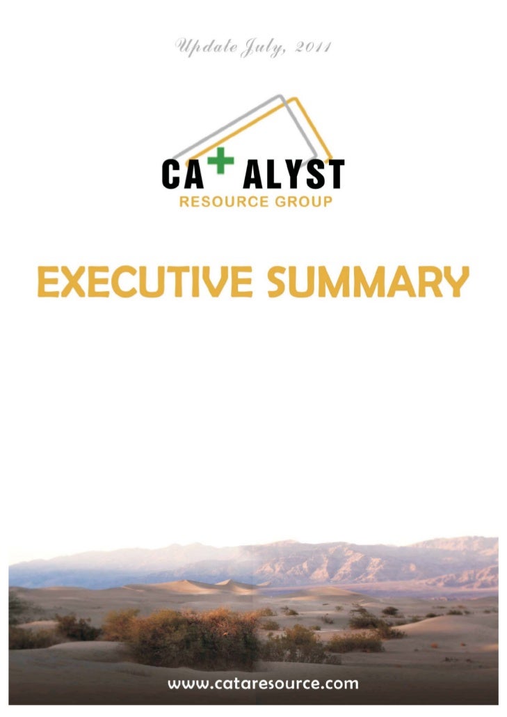 Catalyst Resource Group (OTCBB CATA) executivesummary