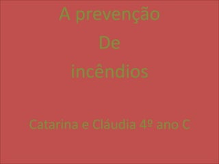 A prevenção
          De
      incêndios

Catarina e Cláudia 4º ano C
 