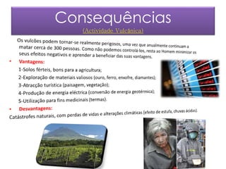 Consequências 
(Actividade Vulcânica) 
 