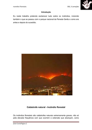 Catastrofes naturais incendios