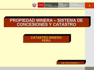 Instituto          Dirección de
Geológico Minero
y Metalúrgico
                   Concesiones Mineras
                                         2
 