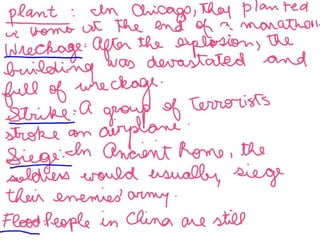 Catastrophes vocabulary