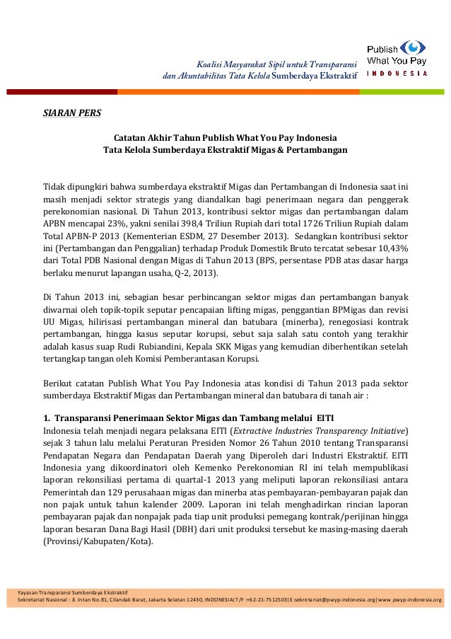 Catatan Akhir Tahun 2013 : Tata Kelola Migas & Tambang di 