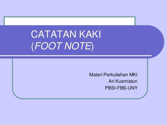 Catatan kaki