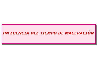 INFLUENCIA DEL TIEMPO DE MACERACIÓN
 