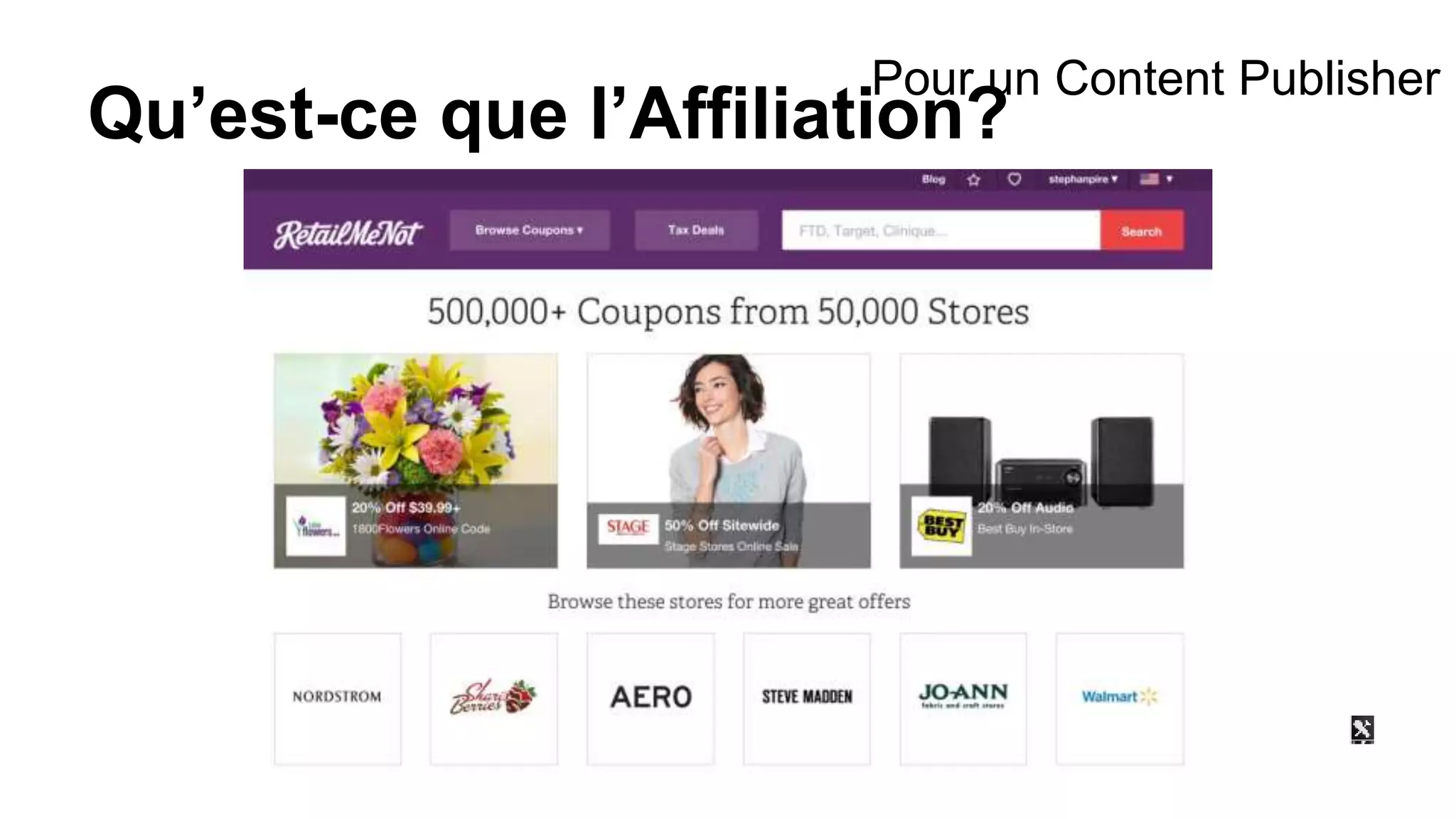 Qu’est-ce que l’Affiliation?
Pour un Content Publisher