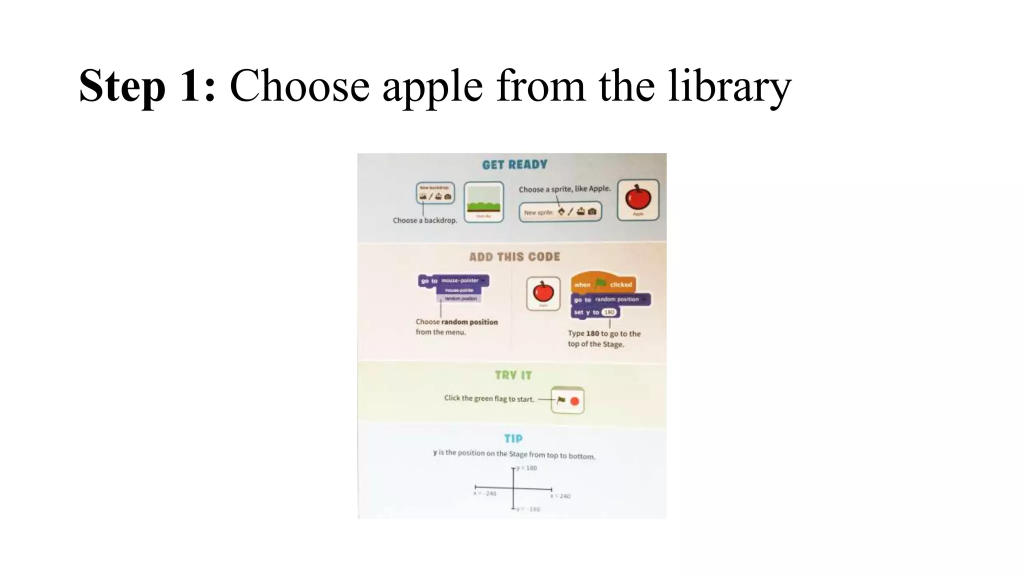 Step 1: Choose apple from the library