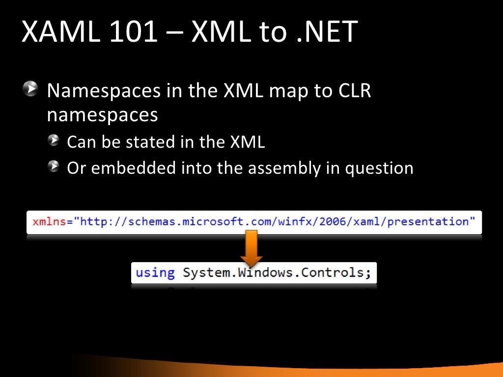 XAML 101 XML to