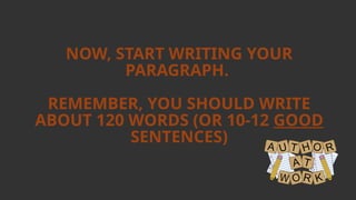 Creative Writing Catching a Thief Power Point | PPTX